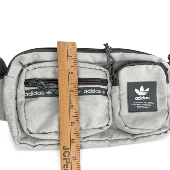 Adidas Originals Utility Waist Bag Gray Multi Pocket Crossbody Fanny Pac - Picture 10 of 10